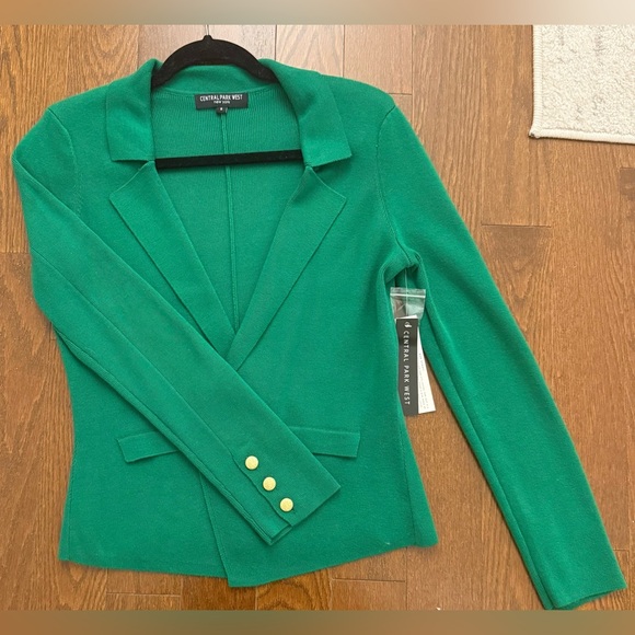 Central Park West Jackets & Blazers - NWT | Central Park West | Tia Blazer | Emerald Green with Gold Buttons